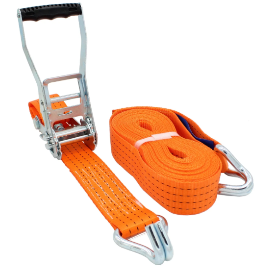 Ratchet Lashing Strap 4T 9m 50mm – 2-Piece J-Hooks – Orange – 240 pcs/Pallet (€6.34/pc)